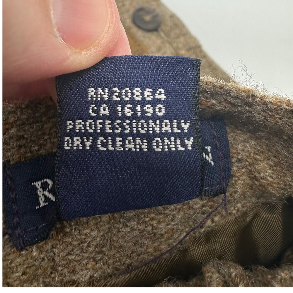 Ralph Lauren Baby Boy Pants 6-12 Months Brown Cargo Wool Wide Leg Warm Granola - Picture 10 of 10